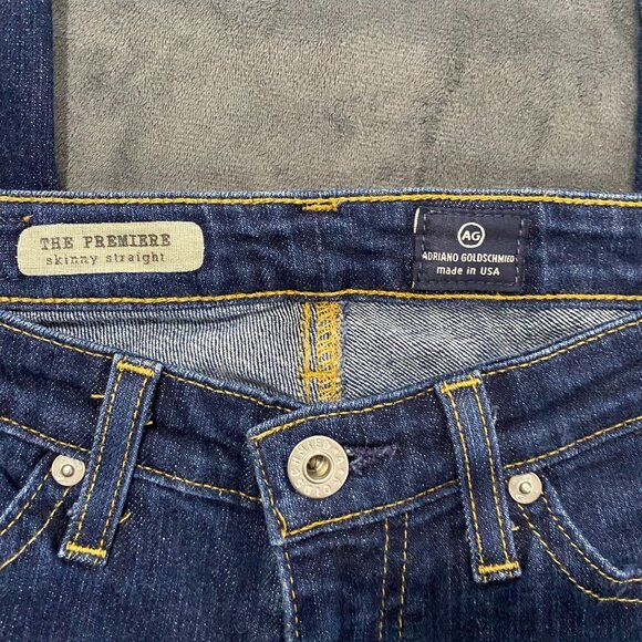 AG Adriano Goldschmied Womans Jeans 26R Dark Blue Denim the Premiere Skinny Stra - Picture 5 of 6